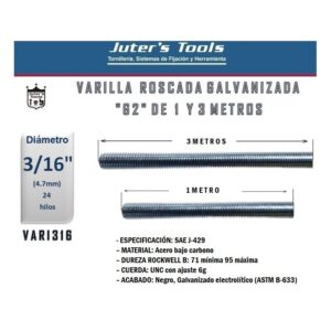 Varilla Roscada  - 3/4 Pulgadas X 1MTS