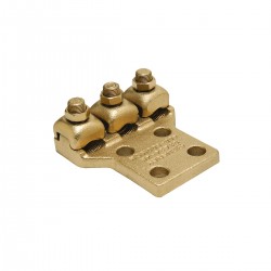 Zapata Mecánica de Bronce 3 Cables Calibre 400-600 Mcm 4 Barrenos Q3A34-4N
