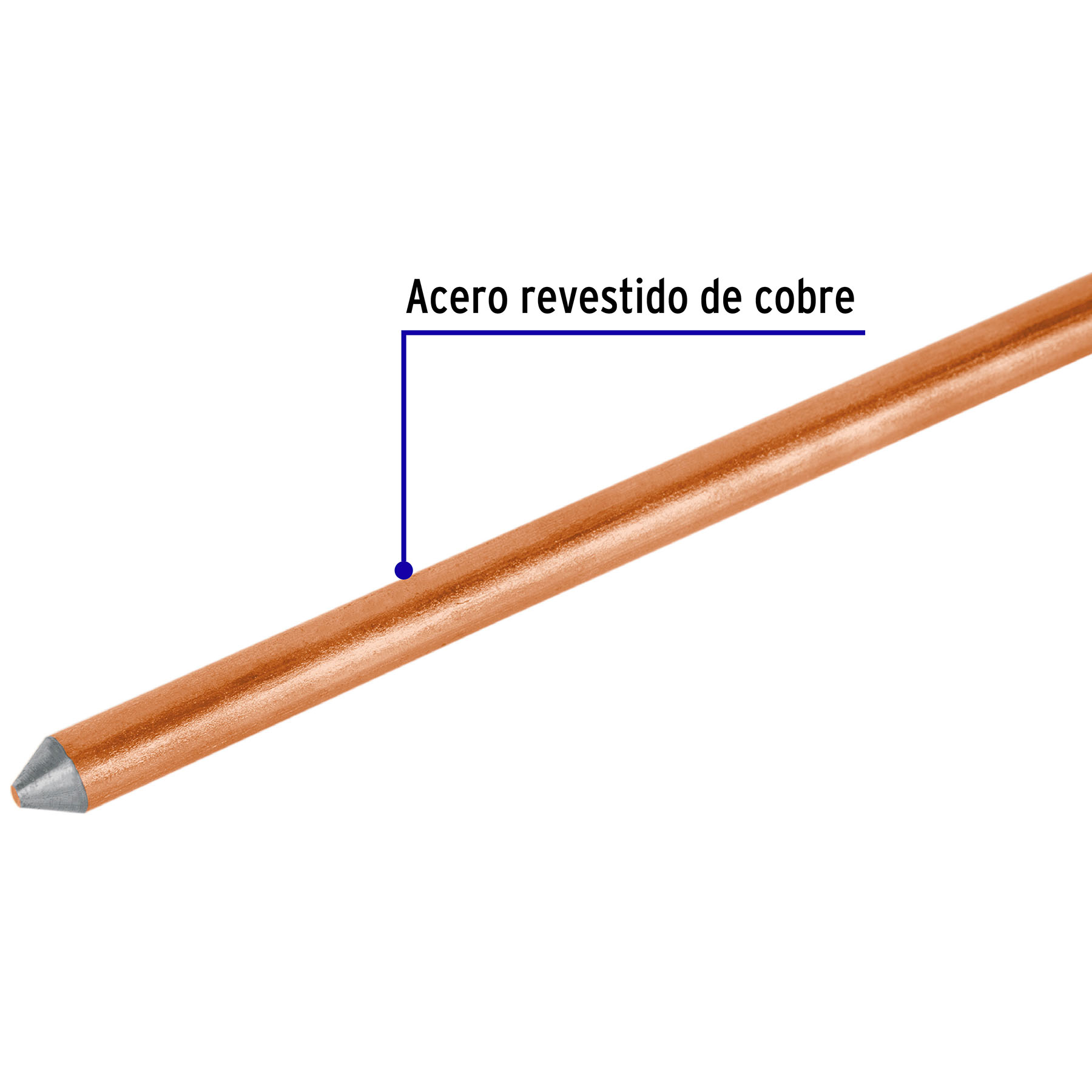 Varilla de 1.5 M, Acero Revestido de Cobre, de 1/2" Volteck - Image 3