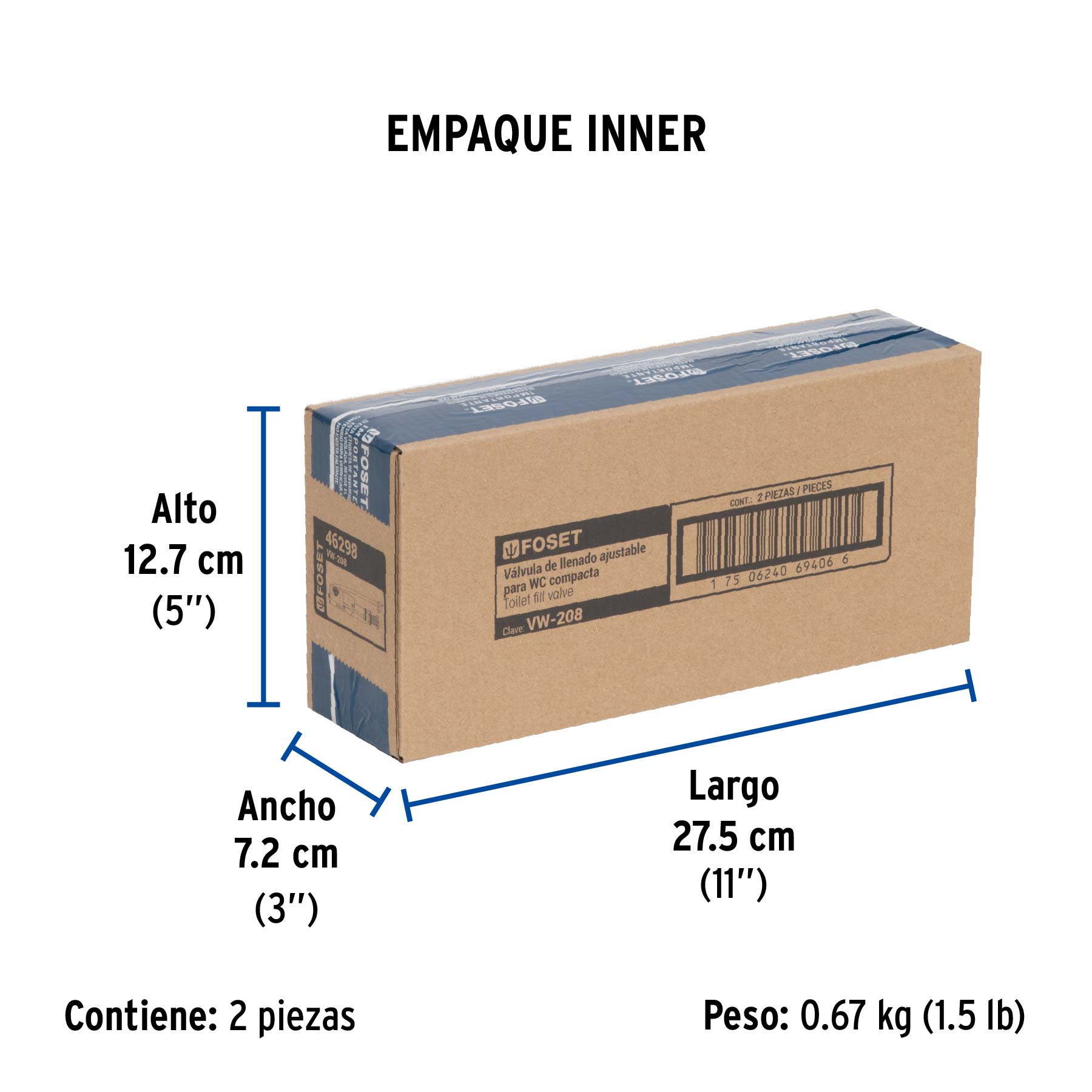 Valvula Admisin Tanque Bajo, Altura Ajustable 25 A 38 Cm - Image 2