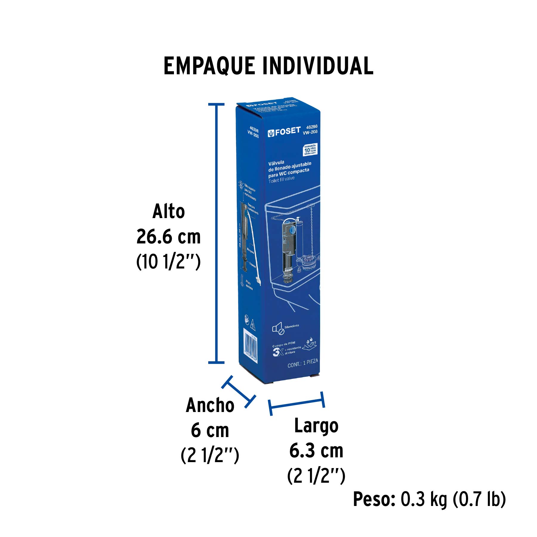 Valvula Admisin Tanque Bajo, Altura Ajustable 25 A 38 Cm - Image 3