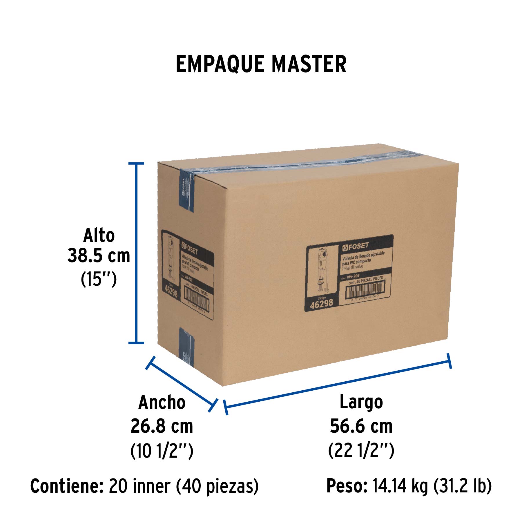 Valvula Admisin Tanque Bajo, Altura Ajustable 25 A 38 Cm - Image 4